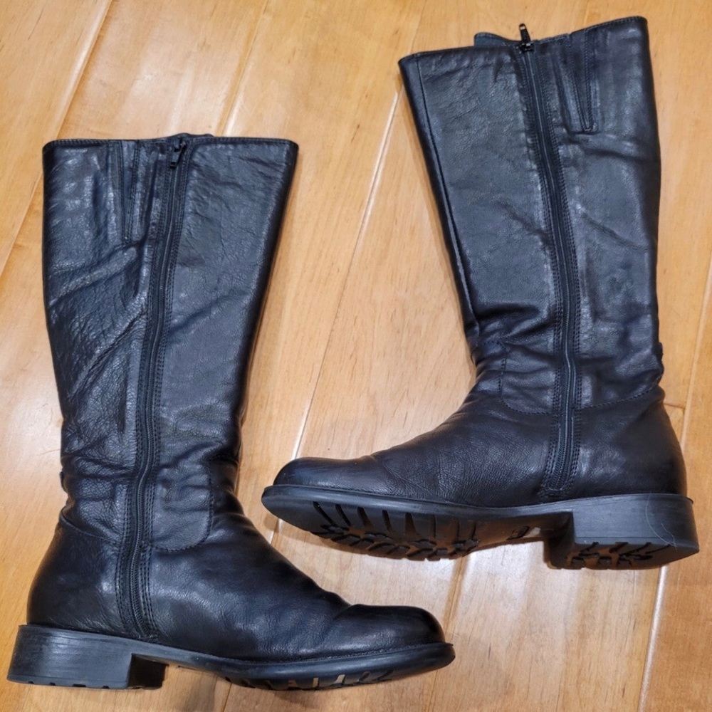 Clarks Black Leather Boots - Picture 1 of 4